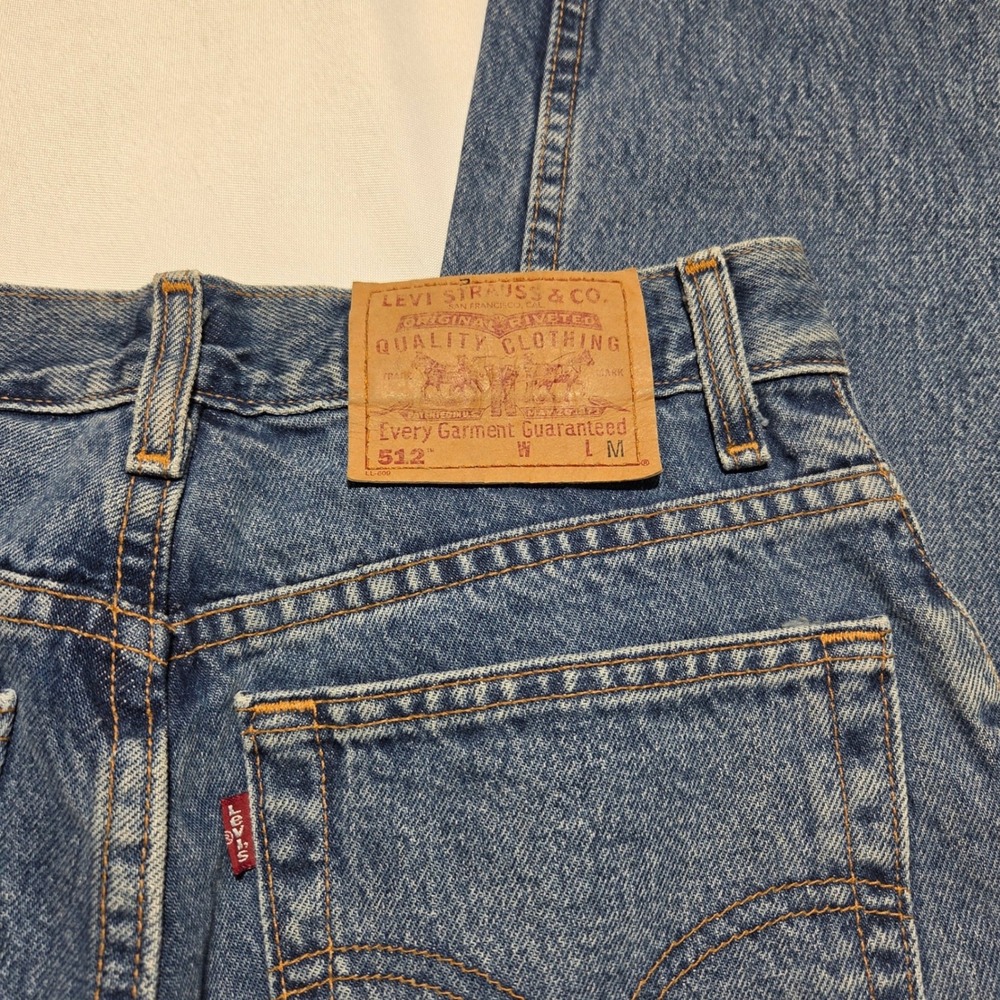 Levis 512 Slim Fit Tapered Leg Jeans Blue High Rise Vintage 9M 512-0217 - Picture 5 of 8
